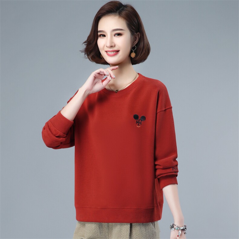 2021年春季新款套头圆领卫衣女宽松韩版休闲百搭气质打底衫女棉,女装卫衣/绒衫,简韵佳