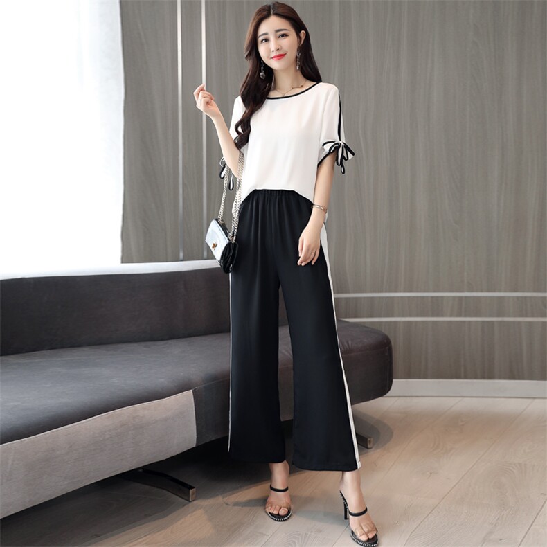 套装/套裙黑色2021年夏季百搭两件套时尚唯美潮流清新简约，女装套装/套裙，瑶迪依秀