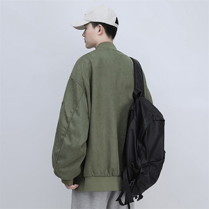 模特图新款麂皮绒飞行夹克男春秋美式复古工装618A-WT1019-P70图片