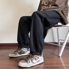 美式潮流休闲裤男港风宽松直筒拖地裤束脚裤卫裤KP832P45，男装休闲裤，星座1204-3