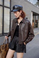 休闲皮上衣，其它，艾美多姿