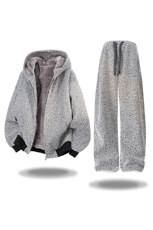 加绒青年银丝亮晶晶斜纹宽松休闲连帽套装J5016-加绒P120常规90，男装休闲套装，星座310B