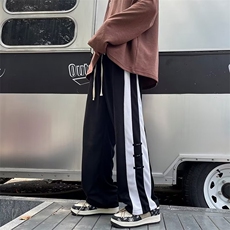 高街潮牌阔腿裤子男设计感vibe风宽松直筒运动休闲长裤K4574-P27，男装休闲裤，星座512-2