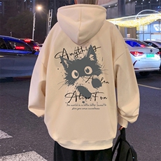 CM076秋冬季纯棉连帽卫衣男2025新款卡通休闲长外套宽松，女装短外套，星座304A