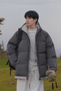港风夜景潮牌新款连帽棉服潮流保暖棉衣M081-P90图片