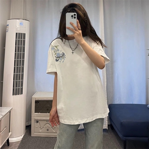 万针全刺绣解构设计260克重磅双纱纯棉高品质美式高街短袖T恤特35图片