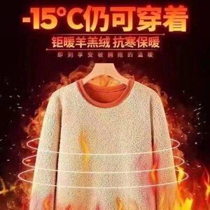 1506-1/WYY20081/P27冬季男士羊羔绒百搭宽松圆领潮流秋冬款卫衣图片