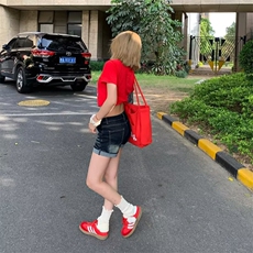 美式复古牛仔短裤女夏季小个子高腰丰胯提臀做旧辣妹紧身包臀热裤，男装牛仔裤，星座1210-1
