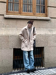 秋季青春流行男夹克文艺潮毛呢外套 FA11 P50图片