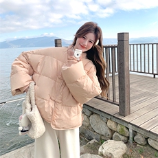 粉色新中式盘扣减龄羽绒服女2025冬季新款小个子保暖气质休闲外套，女装羽绒服，2C010