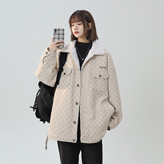 羊羔绒外套男女同款冬季加绒加厚棉服美式高街棉袄A170-M882TP100，男装棉衣，电商A170
