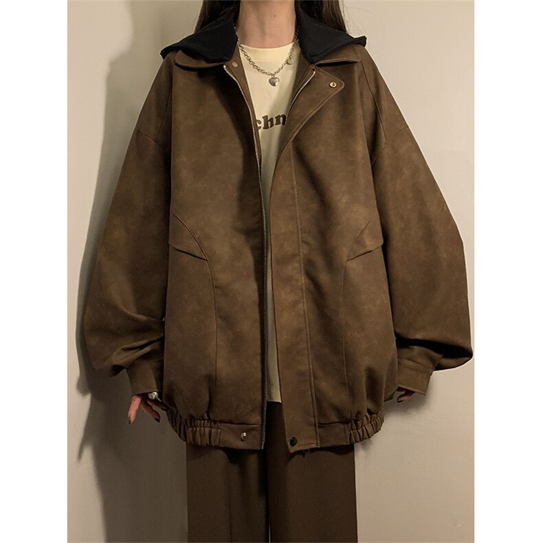 皮衣美式潮牌青少年百搭夹克情侣春装外套XZ102B-1-JK2565P85,男装皮衣,星座102B-1