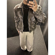 [有货]美式复古牛仔外套痞帅翻领工装夹克JK8957特P87，男装工装外套，星座908-1