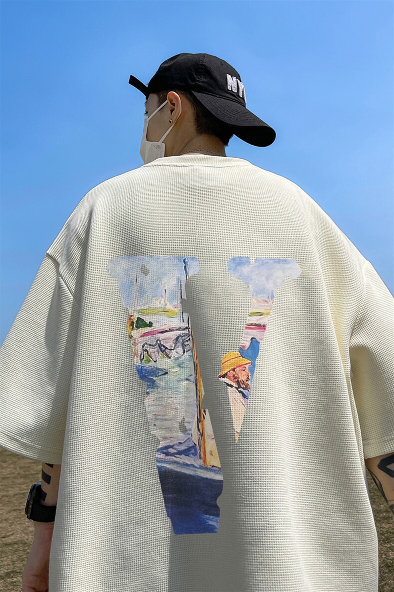 华夫格短袖高品质重磅220克油画v印花HT3116-P20（抖音不可售）,男装T恤,星座508（原C305）