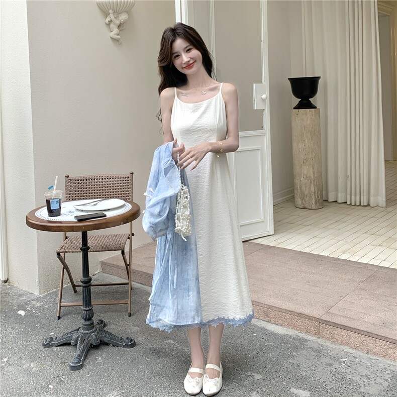 现货--蓝色风两件套套装203-8938-P155-K228,女装套装/套裙,浪娴服饰