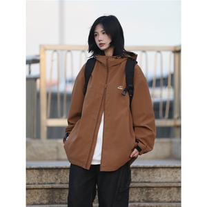 1506A/GG1010/P59冬季日系印花冲锋衣男女宽松连帽夹棉1,日野麻衣服搭配图片