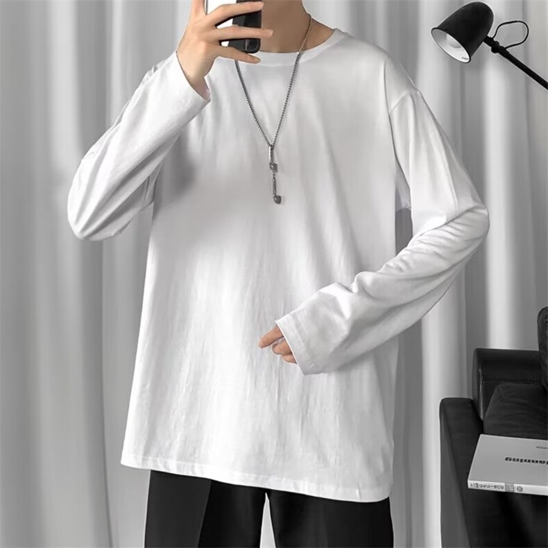 长袖t恤男潮牌ins圆领高街秋季打底衫衣服百搭卫衣男宽松D93/P20,男装卫衣,星座506