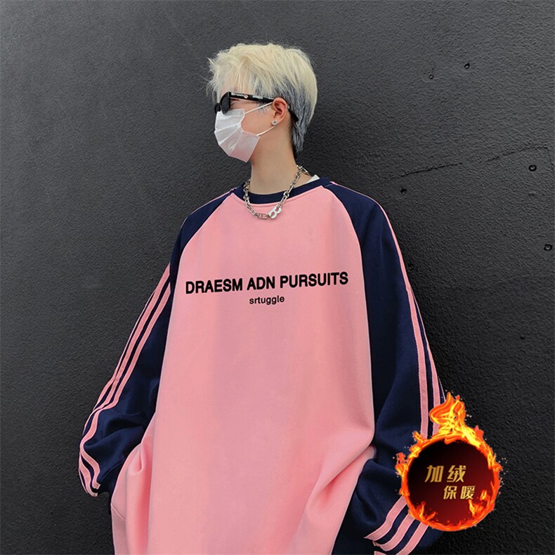 抖音得物供货提供视频秋冬重磅美式宽松织带圆领卫衣0741,男装卫衣,电商A486