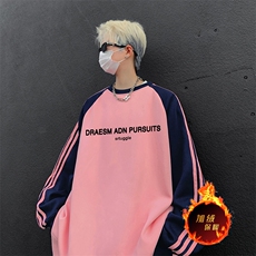 抖音得物供货提供视频秋冬重磅美式宽松织带圆领卫衣0741，男装卫衣，电商A486