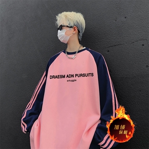 抖音得物供货 提供视频 秋冬重磅美式宽松织带圆领卫衣0741图片