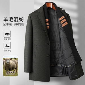 2866-可脱卸 羊毛 马甲内胆 围巾款大衣 两色 P270图片
