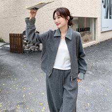 新款冬季牛仔拼接时尚套装2C098-9088P215K318，女装套装/套裙，2C098