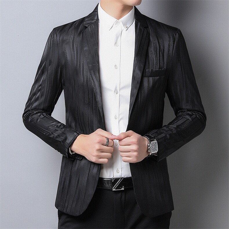 口袋中老年上衣2023年翻领单排扣春季长袖时尚西服QPS8611,男装西服,钱塘6003（原4033）