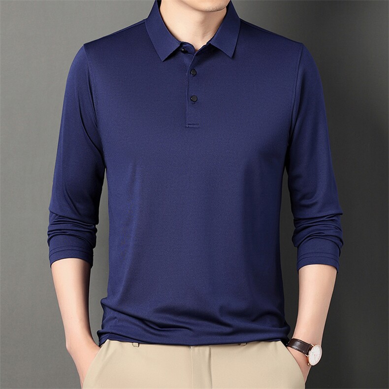 男士polo衫长袖t恤男春秋季打底衫翻领体恤商务男衣服,男装Polo衫,电商B212（原钱塘6029）