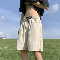 多巴胺紫色短裤男夏季美式速干透气休闲裤阔腿冰丝裤DK310-特批15，男装休闲裤，星座718-1