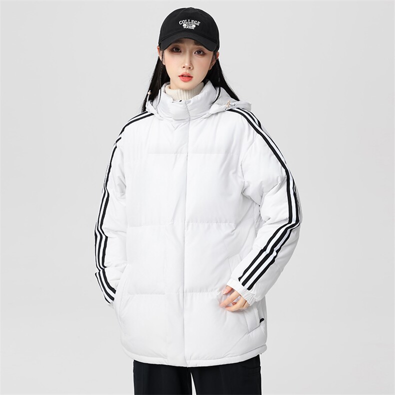 新款棉服冬季三条杠加厚连帽面包服情侣装韩版宽松棉袄MY3972-P90,男装棉衣,电商A128