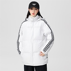 新款棉服冬季三条杠加厚连帽面包服情侣装韩版宽松棉袄MY3972-P90，男装棉衣，电商A128