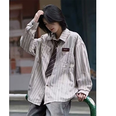 C92-P32春秋日系复古港风长袖条纹衬衫，男装衬衫，电商B323A