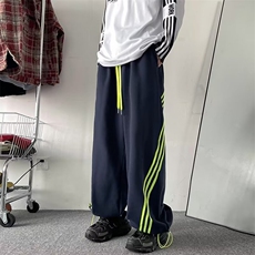 美式复古三条杠卫裤男女秋冬街头风加厚宽松百搭休闲长裤KB26，男装休闲裤，星座1116A-1（原606A）