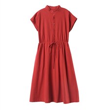 2021夏季新款简约休闲舒适气质棉麻连衣裙，女装连衣裙，依恋蒂丝