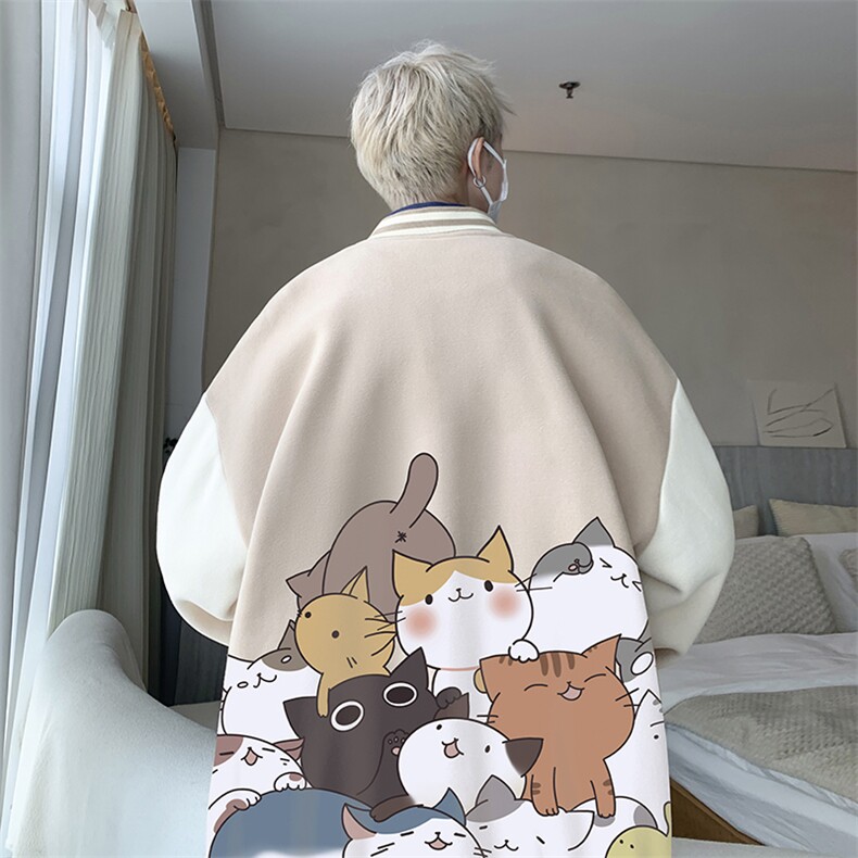 摇粒绒棒球服男大码开衫卫衣男夹克BF86162-P65,男装夹克,电商A040