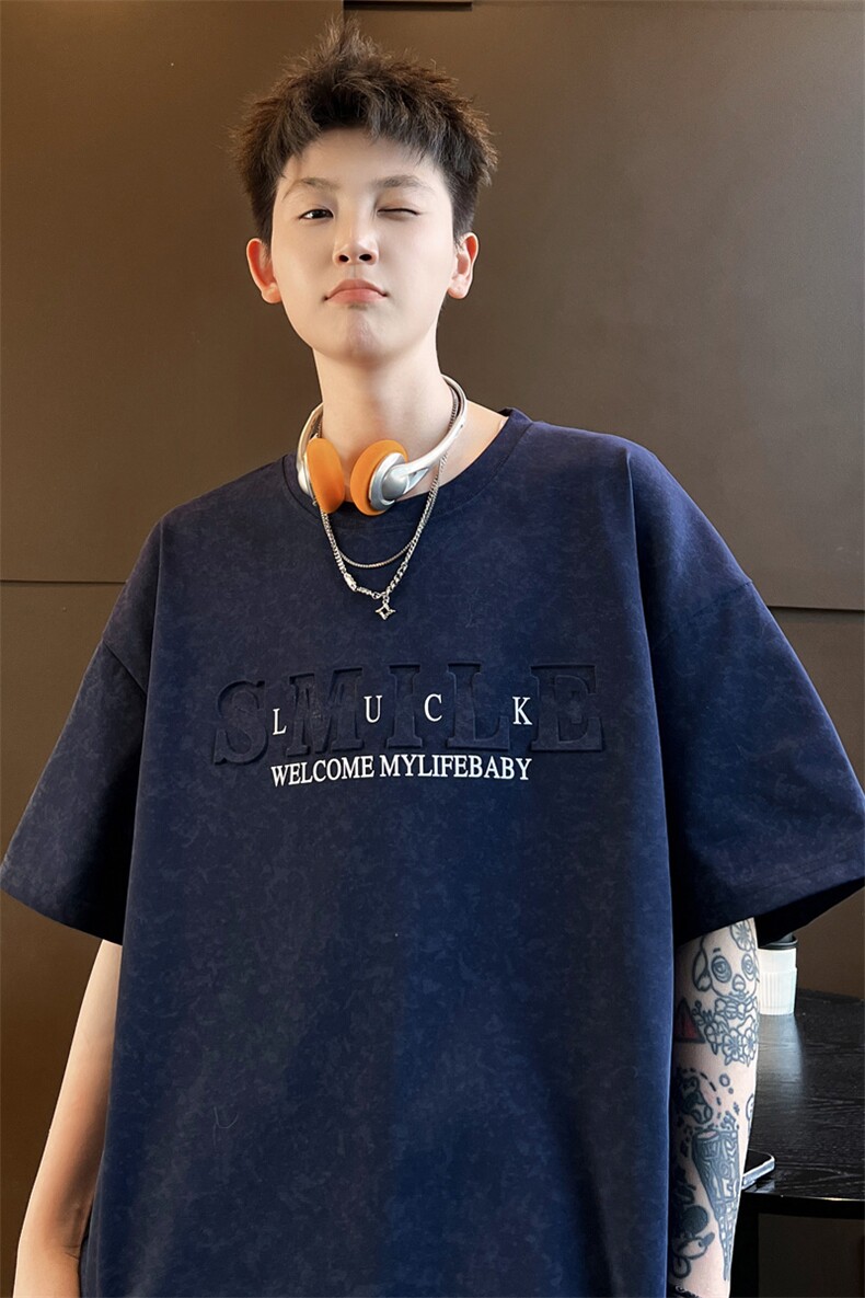 ！2026夏季新款男士钢印短袖潮牌情侣半袖T2516特P28,男装T恤,电商B220