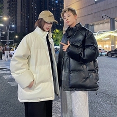 25秋冬季新款情侣鳄鱼纹免洗PU立领潮搭皮衣面包服外套9966-P88，男装皮衣，电商B306
