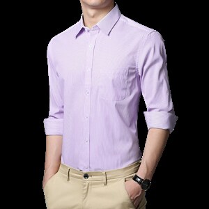 BD8866钱塘2020-2秋季新款中年男士长袖薄款休闲百搭衬衫P35图片