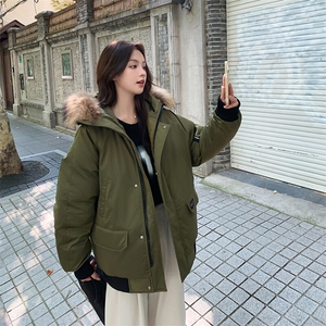 A458-P118 毛领棉衣棉服冬季加厚工装派克服外套图片