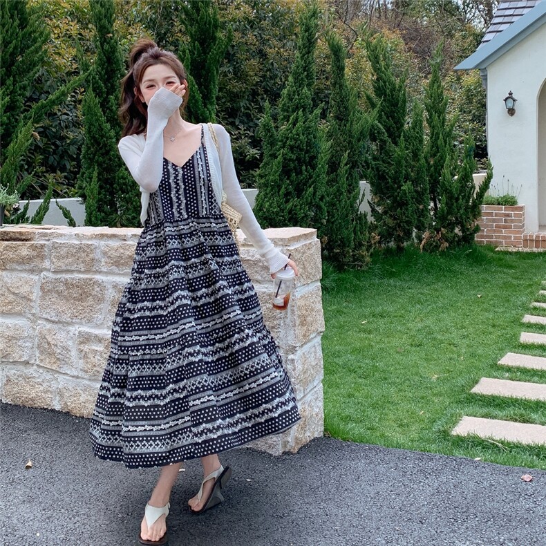 今日新品/现货/吊带印花连衣裙+小衫2C275-5533-P135-K218,女装连衣裙,2C275