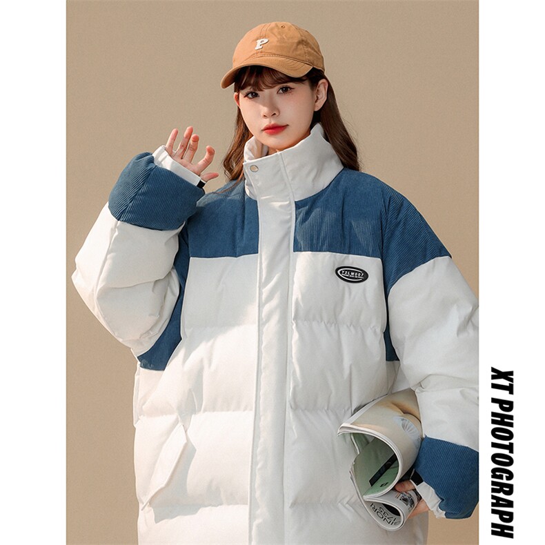 1中性风灯芯绒拼接棉衣女立领棉服女外套女8718P128控168，女装棉衣/棉服，星座226-2