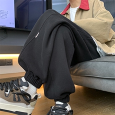 冬季新款重磅加绒加厚束脚卫裤大码M~5XLXZ604-KP94JR-P60控78，男装休闲裤，星座604