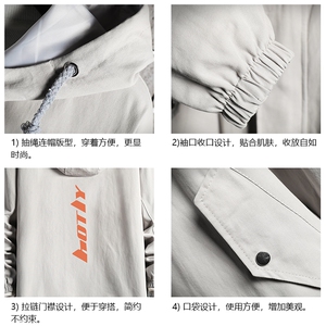 JK41006-P85 加棉款-P115 纯棉连帽夹克男士大码工装夹克男 网格图片