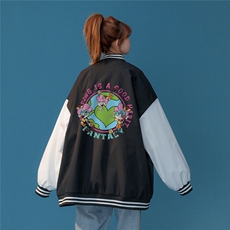 中性风2023秋季新品港风ins潮牌字母印花棒球服夹克G8023p65控88，男装夹克，A247A