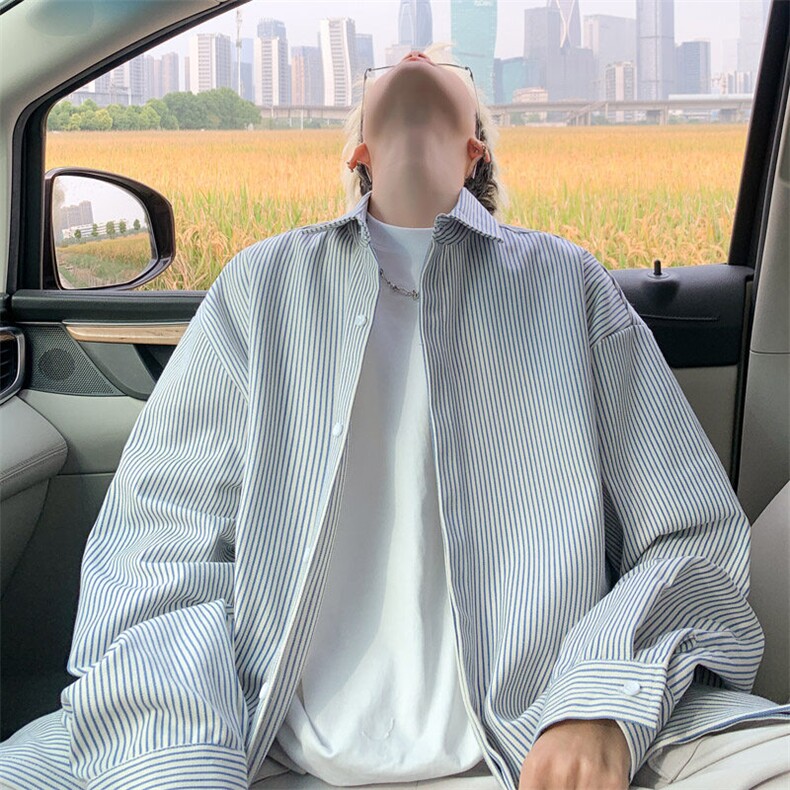 ！2025春季新款男士条纹衬衫重磅简约衬衣CS02特P50图片