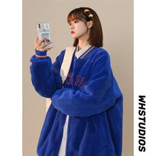 MY203-P110  棒球服羊羔毛棉衣女外套夹棉花加厚棉服厚款控138图片