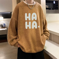 加厚加绒毛衣男大码毛线衣男针织衫男线衫M19346-P45加绒款-P65，男装针织衫/毛衣，电商A040