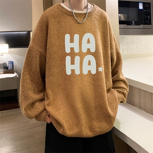 加厚加绒毛衣男大码毛线衣男针织衫男线衫M19346-P45 加绒款-P65图片