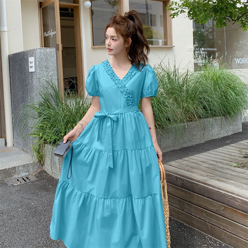 夏季新款气质设计感木耳通勤宽松纯棉连衣裙女182-8639-P125K188,女装连衣裙,浙宝182A