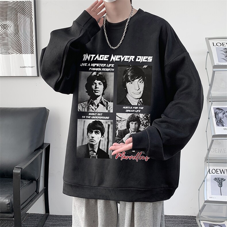 麂皮绒卫衣男大码重磅长袖t恤男JW81451-P35加绒款P45,男装T恤,电商A040